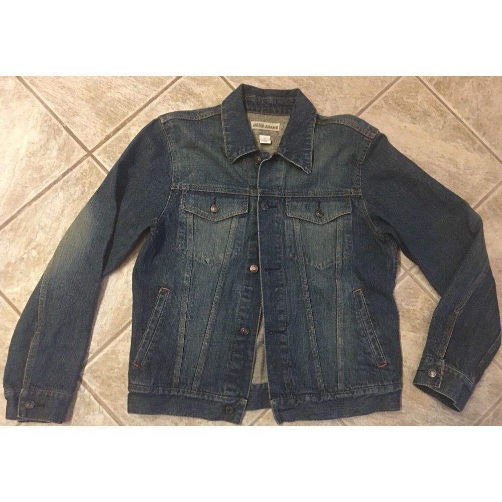 Women's OLD NAVY Distressed Denim Jean Jacket Sz SMALL sz‎ S CUTE
